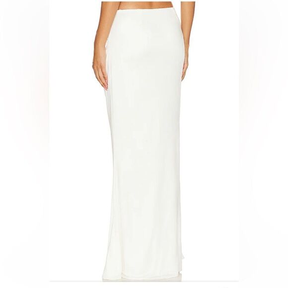 NWT Retrofete Vivienne Skirt White jersey draped maxi Revolve Sz M - Picture 3 of 9
